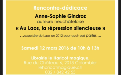 Rencontre dédicace avec Anne-Sophie Gindroz